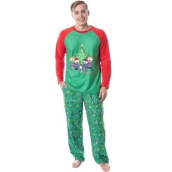 Peanuts Mens' Christmas Holiday Season Sing Along Sleep Pajama Set Green -Sleepwear Sales Store GUEST e7497317 a28b 4916 bfb4 ed13d25d2d25
