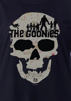 The Goonies Womens' Movie Film Skull Map Nightgown Sleep Pajama Shirt Black 2 The Goonies Womens' Movie Film Skull Map Nightgown Sleep Pajama Shirt Black - Image 2