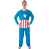 Marvel Men's Vintage Captain America Costume Raglan Top And Pants Pajama Set Captain America