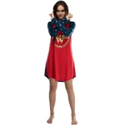 Wonder Woman Circle Logo Raglan Night Gown -Sleepwear Sales Store GUEST e87170f7 604c 46f3 b7dc fc02ccbcb11c