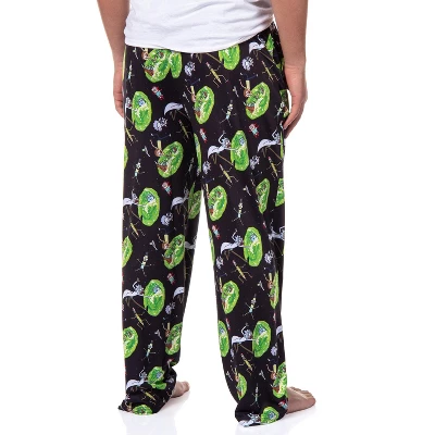 Rick And Morty Mens' TV Show Series Portal Tossed Print Sleep Pajama Pants Black 3 Rick And Morty Mens' TV Show Series Portal Tossed Print Sleep Pajama Pants Black - Image 3