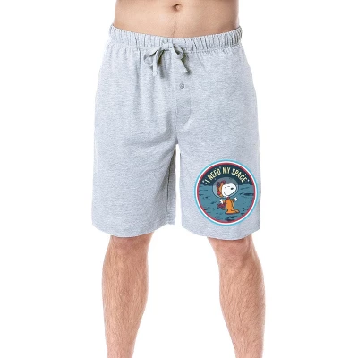 Peanuts Mens' Snoopy I Need My Space Character Sleep Pajama Shorts Grey 4 Peanuts Mens' Snoopy I Need My Space Character Sleep Pajama Shorts Grey - Image 4