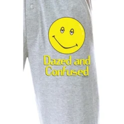 Dazed And Confused Mens' Film Movie Logo Smiley Face Sleep Pajama Pants Grey