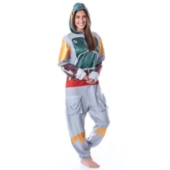 Star Wars Mens' Boba Fett Hooded Costume Union Suit One-Piece Pajama Grey -Sleepwear Sales Store GUEST eae47ba8 4cc9 4706 af77 ced5d5590d0d