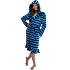 Harry Potter Juniors' Striped Ruffle Hooded Plush Fleece Robe -Sleepwear Sales Store GUEST ec1d243b 464e 4cfd b02d 87b79706d1ac