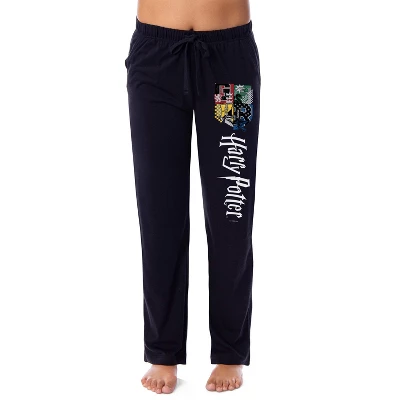 Harry Potter Women's Hogwarts House Crest Sleep Lounge Pajama Pants Black 3 Harry Potter Women's Hogwarts House Crest Sleep Lounge Pajama Pants Black - Image 3