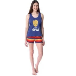 Marvel Womens' I Am Groot Guardians Of The Galaxy Pajama Set Short Tank Top Multicolored -Sleepwear Sales Store GUEST edb7f076 bf79 4843 bfbd c5393476a6b6