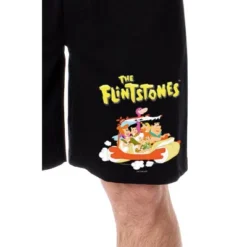 The Flintstones 1985 Mens' Cartoon TV Show Characters Sleep Pajama Shorts Black