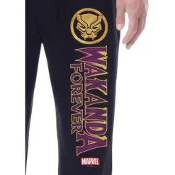 Marvel Comics Mens' Black Panther Wakanda Forever Sleep Pajama Pants Black