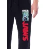 Jaws Mens' Classic Film Movie Title Logo Distressed Sleep Pajama Pants Black