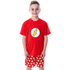 DC Comics Big Boys' The Flash Logo Short Sleeve Shirt Pajama Short Set Red -Sleepwear Sales Store GUEST f07c6cbd 34db 43fb be92 9fb102486218