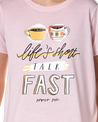 Gilmore Girls Womens' Coffee Life's Short Sleep Pajama Set Shorts Pink 3 Gilmore Girls Womens' Coffee Life's Short Sleep Pajama Set Shorts Pink - Image 3