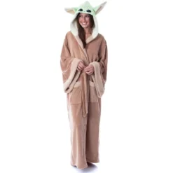 Star Wars The Mandalorian Grogu Baby Yoda Costume Adult Robe Hooded Bathrobe Brown -Sleepwear Sales Store GUEST f15a485f fc99 41e0 905f 321d6ff73189