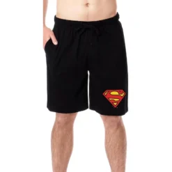 DC Comics Mens' Superman 'S' Logo Icon Character Sleep Pajama Shorts Black -Sleepwear Sales Store GUEST f4cf27c8 8989 4643 8f46 95bfe554e427