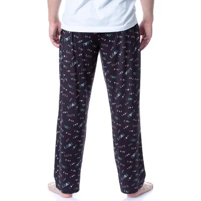 Marvel Mens' Loki TV Series Logo Icon Tossed Print Sleep Pajama Pants Black 4 Marvel Mens' Loki TV Series Logo Icon Tossed Print Sleep Pajama Pants Black - Image 4