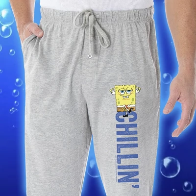 Nickelodeon Men's SpongeBob SquarePants Chillin' Loungewear Pajama Pants Heather Grey 2 Nickelodeon Men's SpongeBob SquarePants Chillin' Loungewear Pajama Pants Heather Grey - Image 2