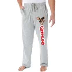 Gremlins Men's Gizmo And Classic Movie Script Logo Loungewear Pajama Pants Heather Grey -Sleepwear Sales Store GUEST f71c102c 810e 49e4 8be5 0f31221eec1a