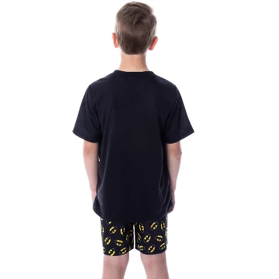DC Comics Big Boys' Batman Logo Short Sleeve Shirt Pajama Short Set Black 1 DC Comics Big Boys' Batman Logo Short Sleeve Shirt Pajama Short Set Black