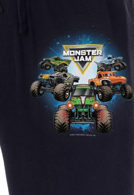 Monster Jam Mens' Trucks Megalodon Grave Digger Dragon Sleep Pajama Pants Black 2 Monster Jam Mens' Trucks Megalodon Grave Digger Dragon Sleep Pajama Pants Black - Image 2