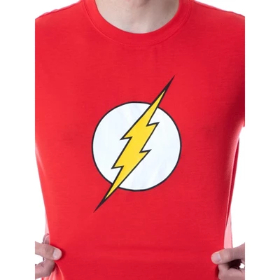 DC Comics Mens' The Flash Logo Short Sleeve Shirt Pajama Short Set Red 2 DC Comics Mens' The Flash Logo Short Sleeve Shirt Pajama Short Set Red - Image 2