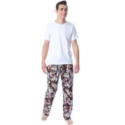 Looney Tunes Mens' Character Tasmanian Devil Taz Sleep Pajama Pants Black