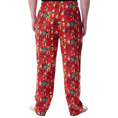 Elf The Movie Men's Cotton Headed Ninny Muggins Loungewear Pajama Pants Red 1 Elf The Movie Men's Cotton Headed Ninny Muggins Loungewear Pajama Pants Red
