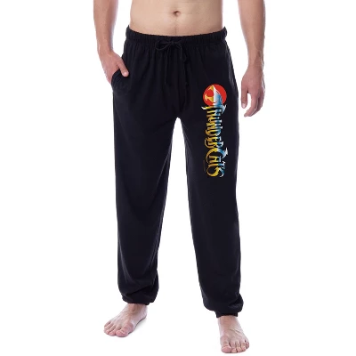 Thundercats Men's Classic Show Title Logo Sleep Jogger Pajama Pants Black 3 Thundercats Men's Classic Show Title Logo Sleep Jogger Pajama Pants Black - Image 3
