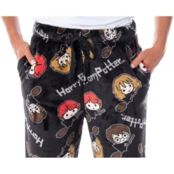 Harry Potter Juniors' Allover Chibi Characters Minky Plush Pajama Pants