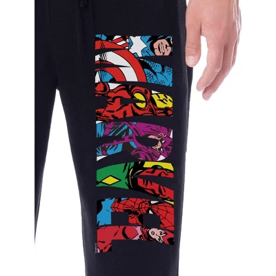 Marvel Comics Mens' The Avengers Vintage Superhero Sleep Pajama Pants Black 1 Marvel Comics Mens' The Avengers Vintage Superhero Sleep Pajama Pants Black